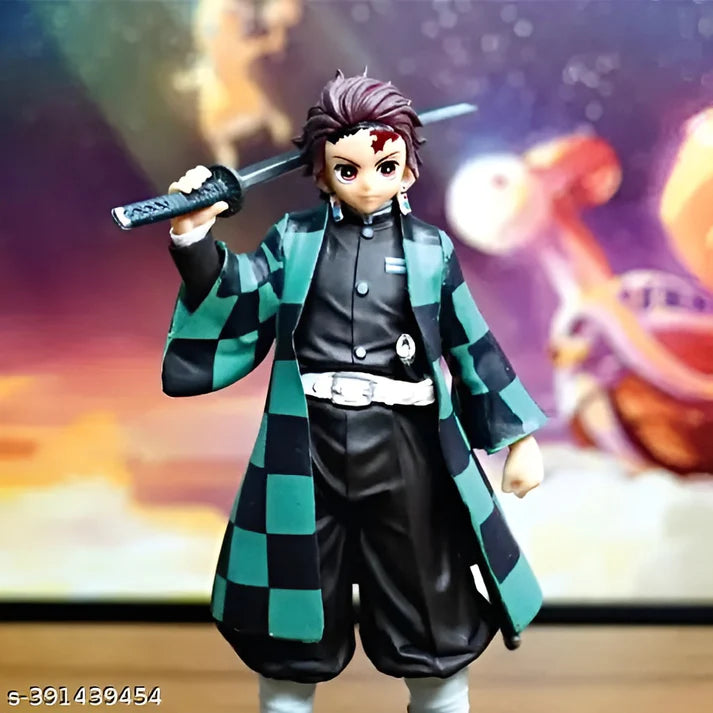 Onitore Demon Slayer Action Figure Tanjiro Kamado Standing Height-17cm with great details and PVC material