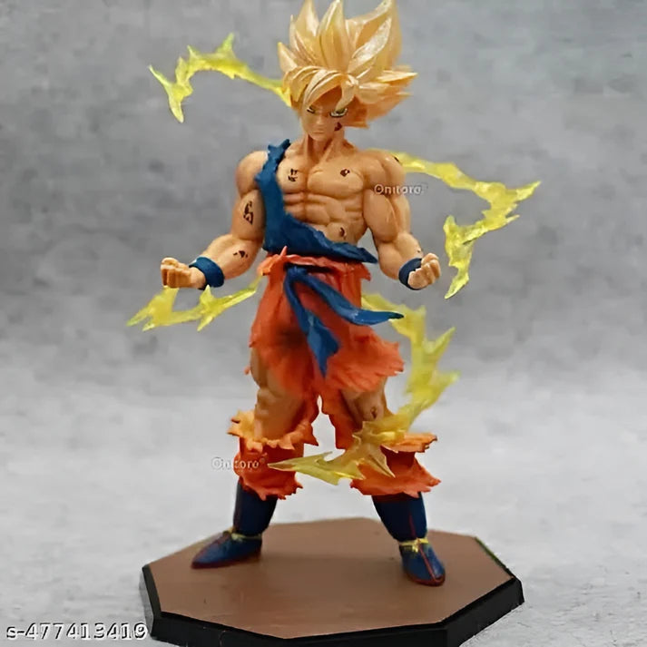 DBZ Goku Standing With Flames Action Figure Height-17cm Authentic Design, Highly Detailed-Exact Replica of Image (Without Box)