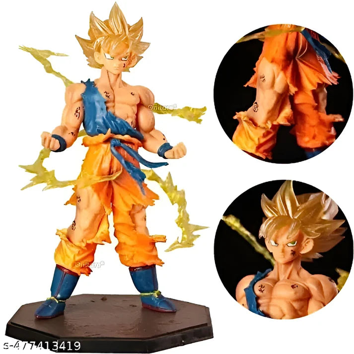 DBZ Goku Standing With Flames Action Figure Height-17cm Authentic Design, Highly Detailed-Exact Replica of Image (Without Box)