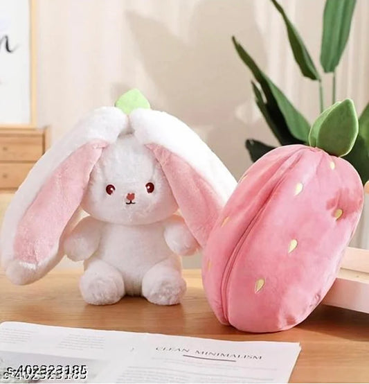 Adorable strawberry rabbit plushie , cute bunny soft Toy