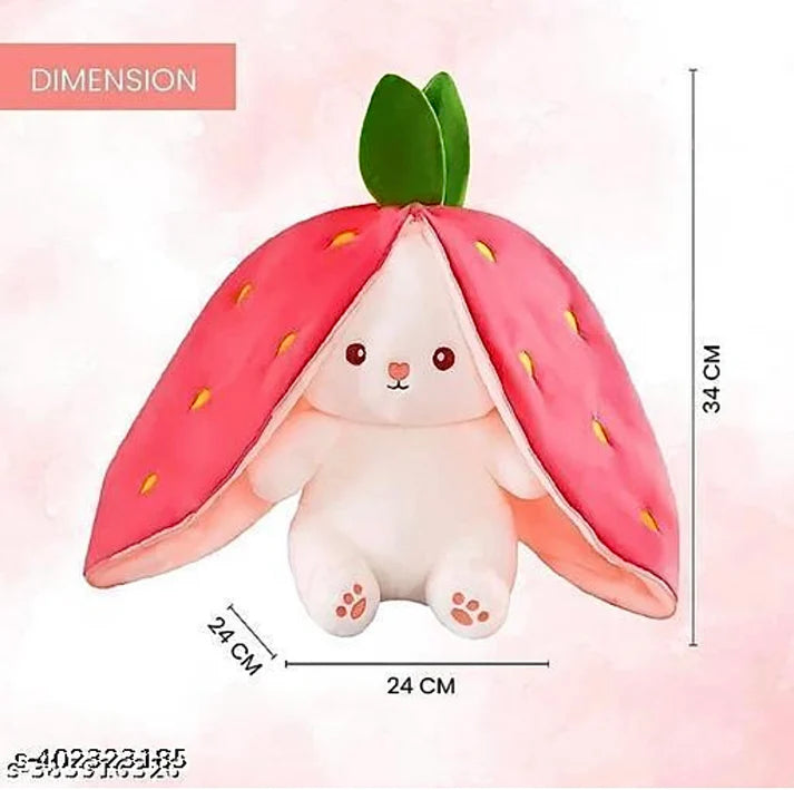 Adorable strawberry rabbit plushie , cute bunny soft Toy