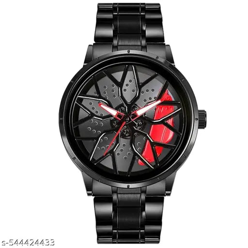 Black Car Wheels Watch red colour