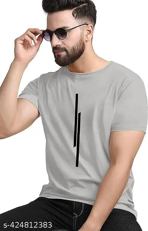 M Mart Men Striped Round Neck Polyester T-Shirt Pack of 2