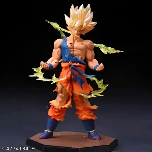DBZ Goku Standing With Flames Action Figure Height-17cm Authentic Design, Highly Detailed-Exact Replica of Image (Without Box)