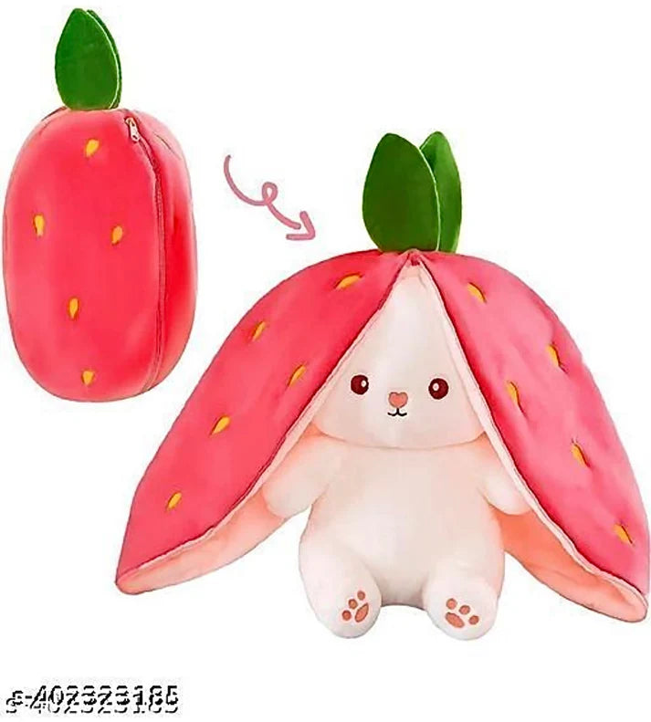 Adorable strawberry rabbit plushie , cute bunny soft Toy
